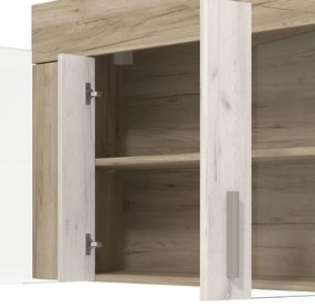 Σύνθεση κουζίνας LEONA 180 Grey oak - White oak 180x60x200 εκ. 180x60x200 εκ.