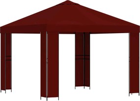 vidaXL Κιόσκι 3 x 3 m Μπορντό Πολυεστέρας και Χάλυβας 190 gsm