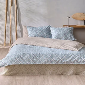 Σεντόνια Desmos (Σετ 4τμχ) Beige-Veraman Kentia Υπέρδιπλo 240x270cm 100% Βαμβάκι