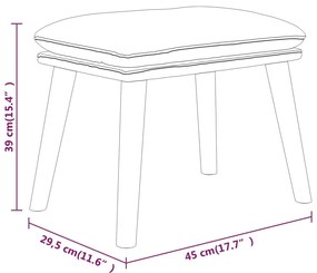 Υποπόδιο Κρεμ 45x29,5x35 εκ. Ύφασμα &amp; Συνθετικό Δέρμα - Κρεμ