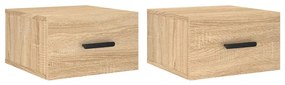 vidaXL Κομοδίνα Επιτοίχια 2 τεμ. Sonoma Δρυς 35 x 35 x 20 εκ.