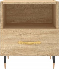 vidaXL Κομοδίνα 2 τεμ. Sonoma Δρυς 40 x 35 x 47,5 εκ. Επεξεργ. Ξύλο