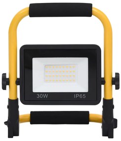 vidaXL Προβολέας LED με Λαβή Θερμό Λευκό 30 W
