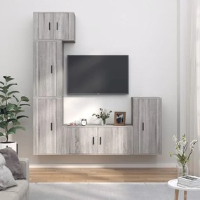 vidaXL Σετ Επίπλων Τηλεόρασης 5 Τεμ. Γκρι Sonoma Επεξεργασμένο Ξύλο