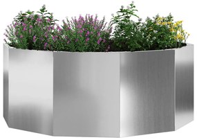 vidaXL Γλάστρα Ασημί 90 x 90 x 35 εκ Επικαλυμμένος Χάλυβας