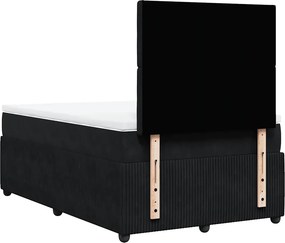 vidaXL Κρεβάτι Boxspring με Στρώμα Μαύρο 120x190 εκ. Βελούδινο