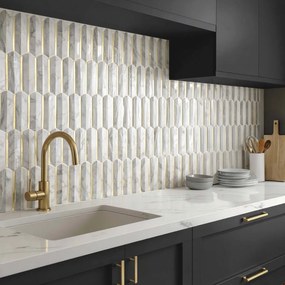 Αυτοκόλλητο Πλακάκι 3D (30.5x25) L-C Ogive Marble/Gris/Or 1770179