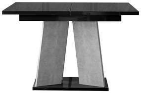 Τραπέζι Goodyear 107, Σκυρόδεμα, Γυαλιστερό μαύρο, 75x90x120cm, 59 kg, Επιμήκυνση, Πλαστικοποιημένη μοριοσανίδα | Epipla1.gr
