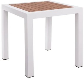 ΤΡΑΠΕΖΙ ΑΛΟΥΜΙΝΙΟΥ SABRA HM5403.01 ΛΕΥΚΟ ΜΕ POLYWOOD 45Χ45Χ45,5 εκ.