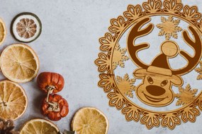 Intra απο ξύλο plywood 3mm-4mm πάχος Χριστουγεννιάτικη διακόσμηση με τάρανδο Δίασταση 3x3 cm INTRAFABR-109532691