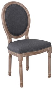 JAMESON Καρέκλα Tραπεζαρίας Σαλονιού, Decape, Ύφασμα Γκρι  49x55x95cm [-Φυσικό/Γκρι-] [-Ξύλο/Ύφασμα-] Ε752,2