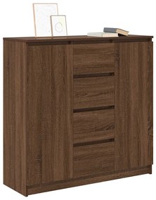 Συρταριέρα με Συρτάρια καφέ δρυς 100,5x35x98,5 εκ. Επεξ. Ξύλο - Καφέ