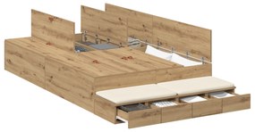 vidaXL Κρεβάτι Αποθηκευτικού Χώρου Artisan Oak 120x190 εκ.
