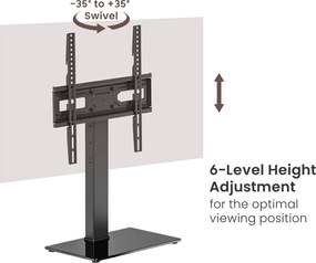 POWERTECH επιτραπέζια βάση τηλεόρασης PT-1445, 32-65", έως 40kg