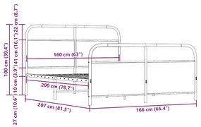 ΣΚΕΛΕΤΟΣ ΚΡΕΒ. ΧΩΡΙΣ ΣΤΡΩΜΑ ΚΑΠΝΙΣΤΗ ΔΡΥΣ 160X200 ΕΚ. ΜΕΤΑΛΛΙΚΟ 3318638