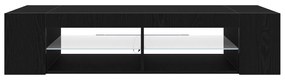 vidaXL Ντουλάπα τηλεόρασης με LED Φώτα Μαύρη Δρυς 135x39x30 εκ Επεξεργασμένο ξύλο