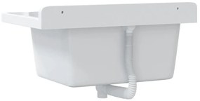 vidaXL Νιπτήρας Βοηθητικός Επίτοιχος Λευκός 60x40x28 εκ. από Ρητίνη