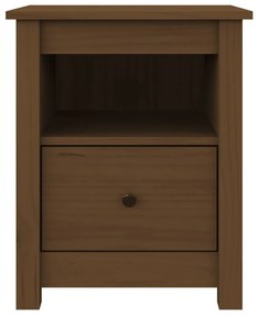 vidaXL Κομοδίνα 2 τεμ. Μελί 40 x 35 x 49 εκ. από Μασίφ Ξύλο Πεύκου