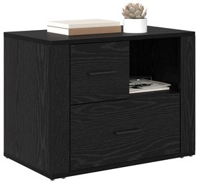 vidaXL Κομοδίνο Μαύρη δρυς 60 x 36 x 45 εκ Επεξεργασμένο ξύλο