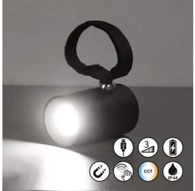 Επαναφορτιζόμενο Σποτ LED 1,5W Μαύρο Φορητό 3CCT Dimmer Μαγνητικό Magnetic 830131 FH Ligting-830131-Μαύρο 830131