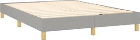 vidaXL Κρεβάτι Boxspring με Στρώμα &amp; LED Αν.Γκρι 140x190εκ. Υφασμάτινο