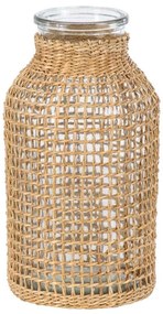 Βάζο Mandy 35620 Φ10,5x20cm Natural GloboStar Γυαλί,Bamboo