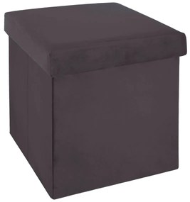 Σκαμπό Με Αποθηκευτικό Χώρο A-S Tess Velvet Dark Grey 156910C