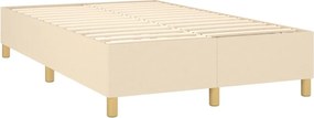 vidaXL Κρεβάτι Boxspring με Στρώμα Κρεμ 120x200 εκ. Υφασμάτινο