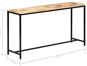vidaXL Τραπέζι Κονσόλα 140x35x76 εκ. από Μασίφ Ακατέργαστο Ξύλο Μάνγκο