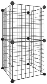 vidaXL Κλουβί για Κατοικίδια με 8 Πάνελ Μαύρο 35 x 35 εκ. Ατσάλινο