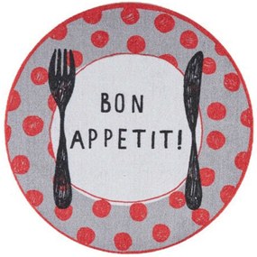 Χαλάκι Κουζίνας Cook &amp; Wash 401 Red Dots Bon Appetit Φ67cm Grey Sdim 67Χ67 Round Polyamide