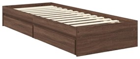 vidaXL Κρεβάτι Αποθήκης Καφέ δρυς 75 x 190 cm Επεξεργασμένο ξύλο