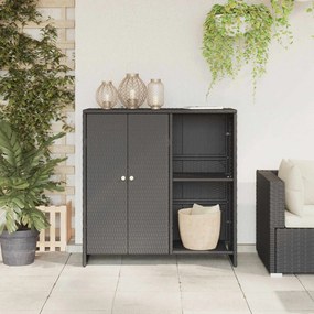 vidaXL Ντουλάπι αποθήκευσης με ράφι Μαύρο 100 x 36 x 102 εκ Ρατάν