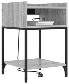 vidaXL Κομοδίνο με ράφι Γκρι sonoma 40 x 40 x 61 εκ Επεξεργασμένο ξύλο