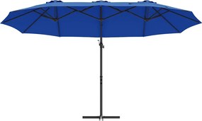 vidaXL Ομπρέλα ηλίου Αζούρ μπλε 372 x 198 x 243 εκ