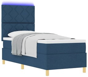 vidaXL Κρεβάτι με ελατήρια με στρώμα Μπλε 80 x 200 cm ύφασμα