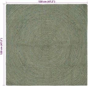 vidaXL Χαλιά χώρου Λαδί 120 x 120 cm Γιούτα