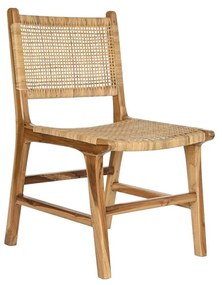 Καρέκλα DKD Home Decor 51 x 48 x 86 cm 51 x 54 x 86 cm Φυσικό Ξύλο Τικ Ανοιχτό καφέ ρατάν
