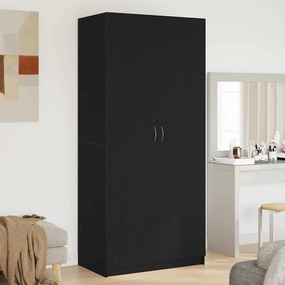 vidaXL Ντουλάπι με πόρτα Μαύρο 90 x 52 x 200 εκ. Επεξεργασμένο ξύλο