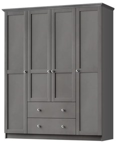 Megapap Ντουλάπα Ρούχων Emily Τετράφυλλη Ανθρακί 140x50x210εκ.