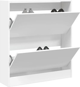 vidaXL Παπουτσοθήκη Λευκή 80x21x87,5 εκ. από Επεξεργασμένο Ξύλο