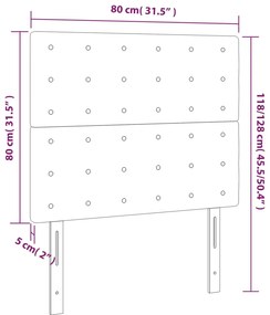 vidaXL Κεφαλάρι Κρεβατιού LED Κρεμ 80x5x118/128εκ. Υφασμάτινο