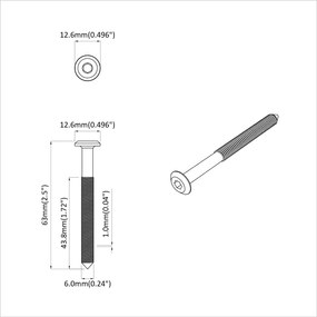 vidaXL Βίδα 1600 pcs Ασημί M6 x 60 χιλ. Ατσάλι