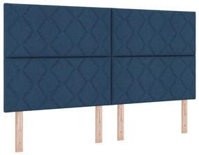 vidaXL Κρεβάτι με ελατήριο με στρώμα Μπλε 180 x 200 cm ύφασμα