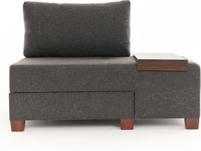 Πολυθρόνα-Κρεβάτι Ανθρακί Δεξιά PERENNA LINEN 93x116x83