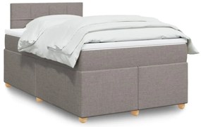 vidaXL Κρεβάτι Boxspring με Στρώμα Taupe 120x190 εκ. Υφασμάτινο