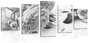 5 μέρη εικόνα μούρο ανθισμένο σε μαύρο & άσπρο - 100x50