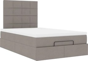 vidaXL Οθωμανικό κρεβάτι με στρώμα Taupe 120x200cm ύφασμα