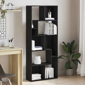 vidaXL Βιβλιοθήκη Μαύρη Δρυς 67x24x161 εκ. από Τεχνητό Ξύλο