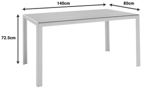 Τραπέζι Nares αλουμίνιο λευκό-plywood φυσικό 140x80x72.5εκ 140x80x72.5 εκ.